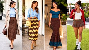 25 Brown Crochet Skirt Outfit Ideas for Neutral Summer Looks