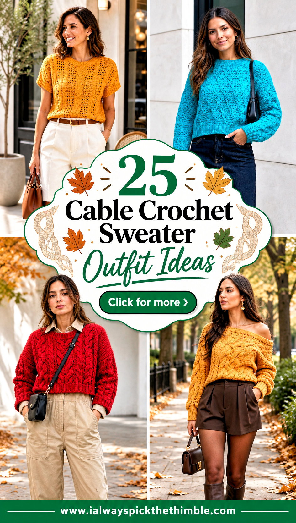25 Cable Crochet Sweater Outfit Ideas for Crisp Autumn Days - 25 Cable Crochet Sweater Outfit Ideas for Crisp Autumn Days