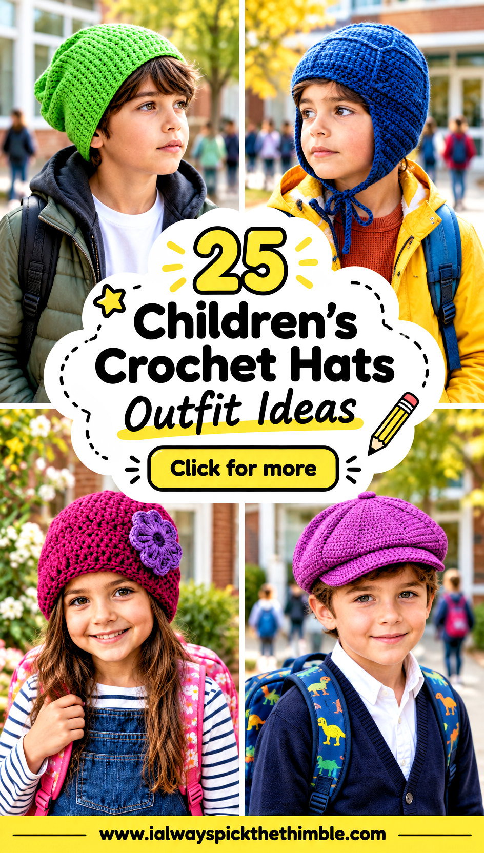 25 Childrens Crochet Hats Outfit Ideas for Cozy School Days - 25 Children’s Crochet Hats Outfit Ideas for Cozy School Days