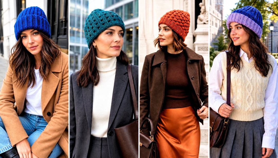 25 Chunky Crochet Beanie Outfit Ideas for Cold City Days