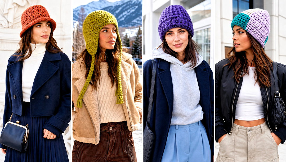 25 Chunky Crochet Hat Outfit Ideas for Snowy Day Style