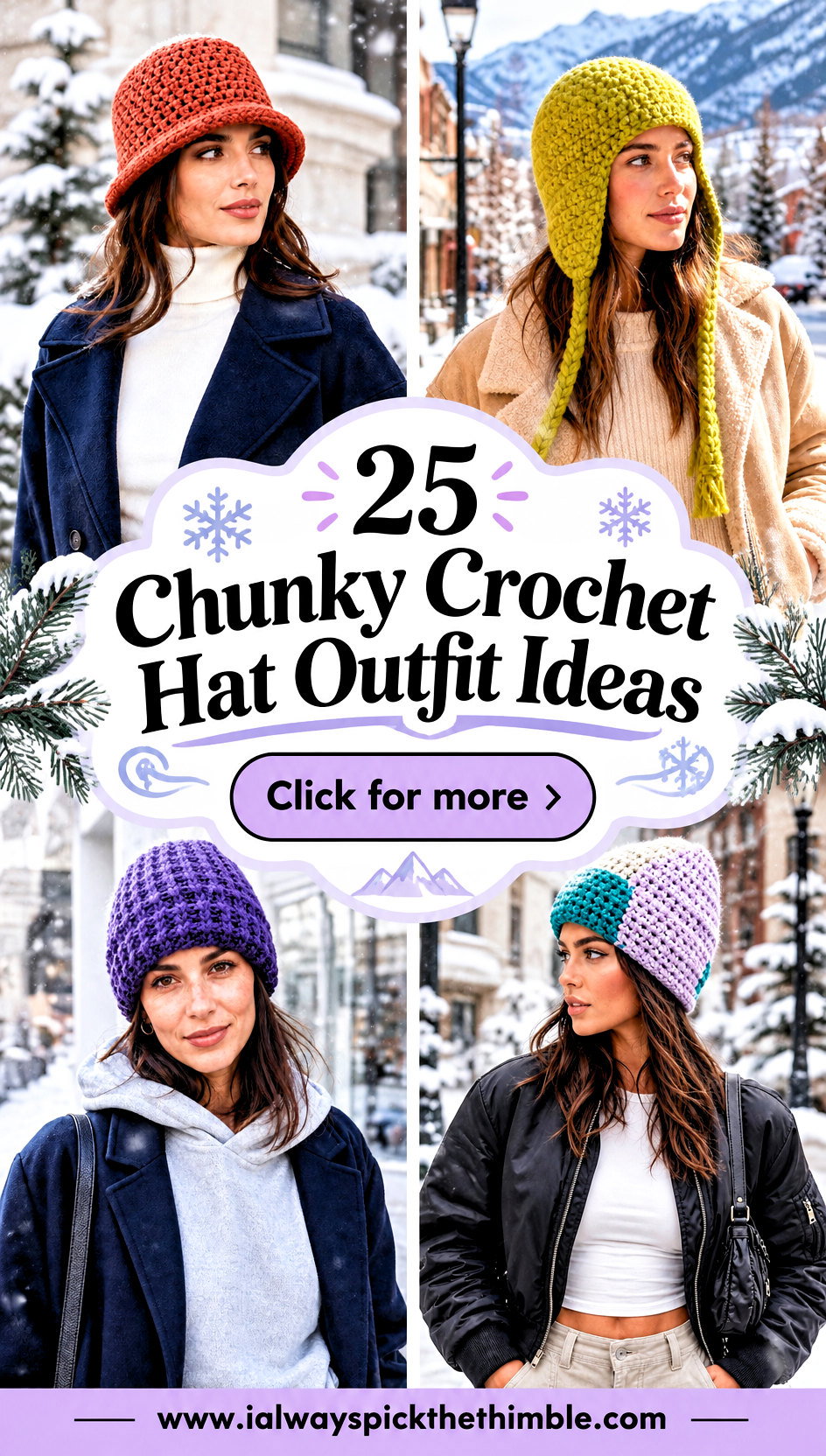 25 Chunky Crochet Hat Outfit Ideas for Snowy Day Style - 25 Chunky Crochet Hat Outfit Ideas for Snowy Day Style