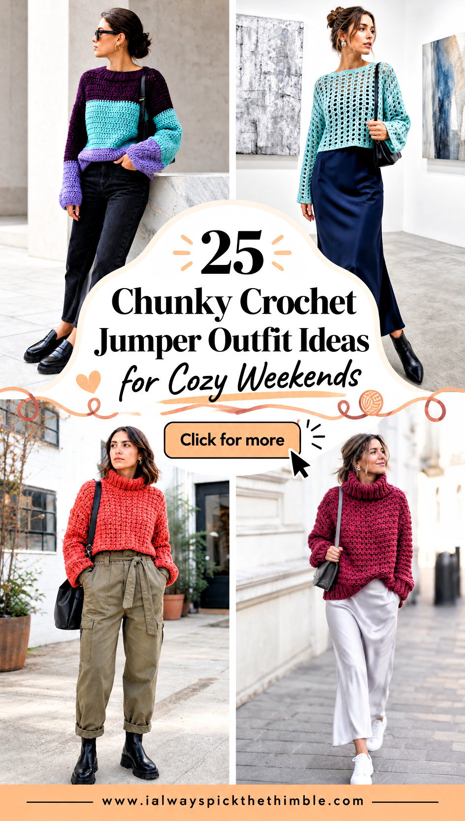 25 Chunky Crochet Jumper Outfit Ideas for Cozy Weekends - 25 Chunky Crochet Jumper Outfit Ideas for Cozy Weekends