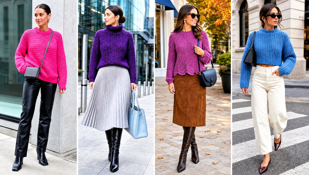 25 Chunky Crochet Sweater Outfit Ideas With Easy Layers