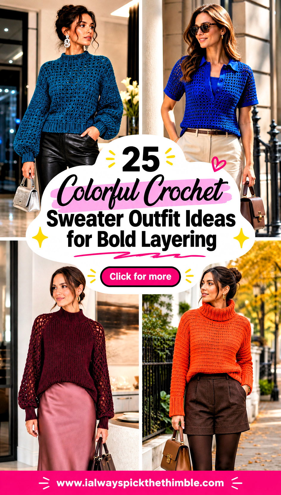 25 Colorful Crochet Sweater Outfit Ideas for Bold Layering - 25 Colorful Crochet Sweater Outfit Ideas for Bold Layering
