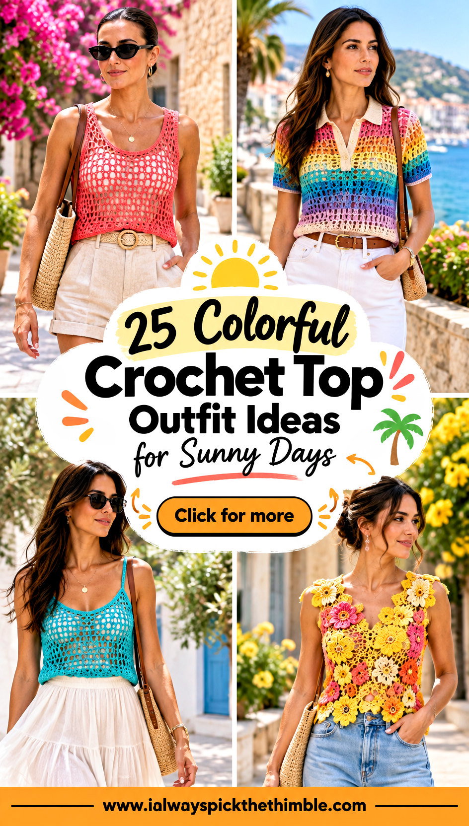 25 Colorful Crochet Top Outfit Ideas for Sunny Days - 25 Colorful Crochet Top Outfit Ideas for Sunny Days