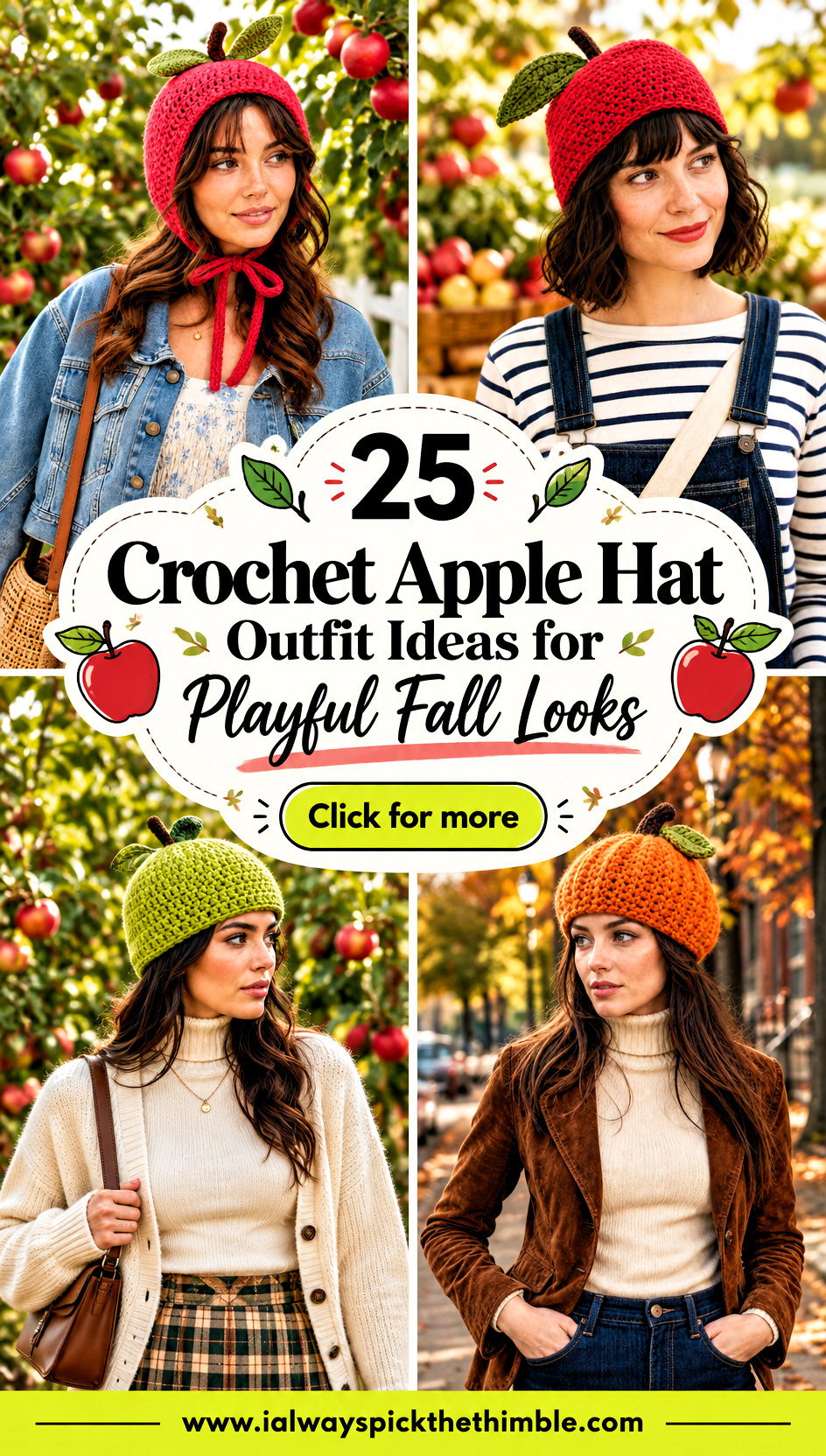 25 Crochet Apple Hat Outfit Ideas for Playful Fall Looks - 25 Crochet Apple Hat Outfit Ideas for Playful Fall Looks