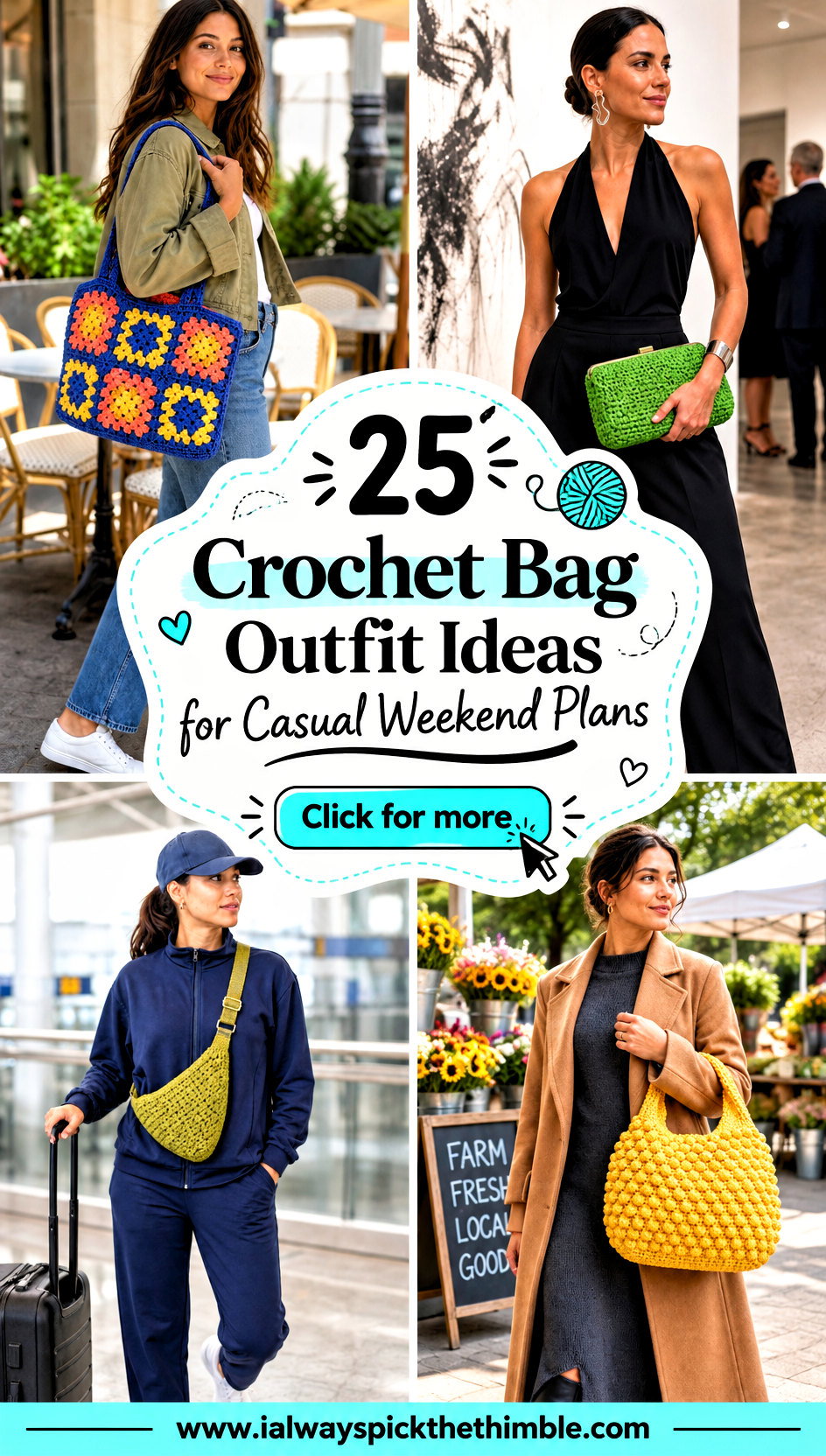 25 Crochet Bag Outfit Ideas for Casual Weekend Plans - 25 Crochet Bag Outfit Ideas for Casual Weekend Plans