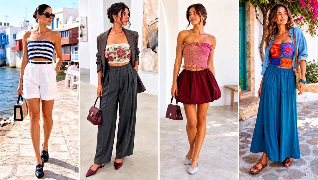 25 Crochet Bandeau Top Outfit Ideas for Warm Weekends