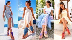 25 Crochet Barefoot Sandals Outfit Ideas for Beach Weddings