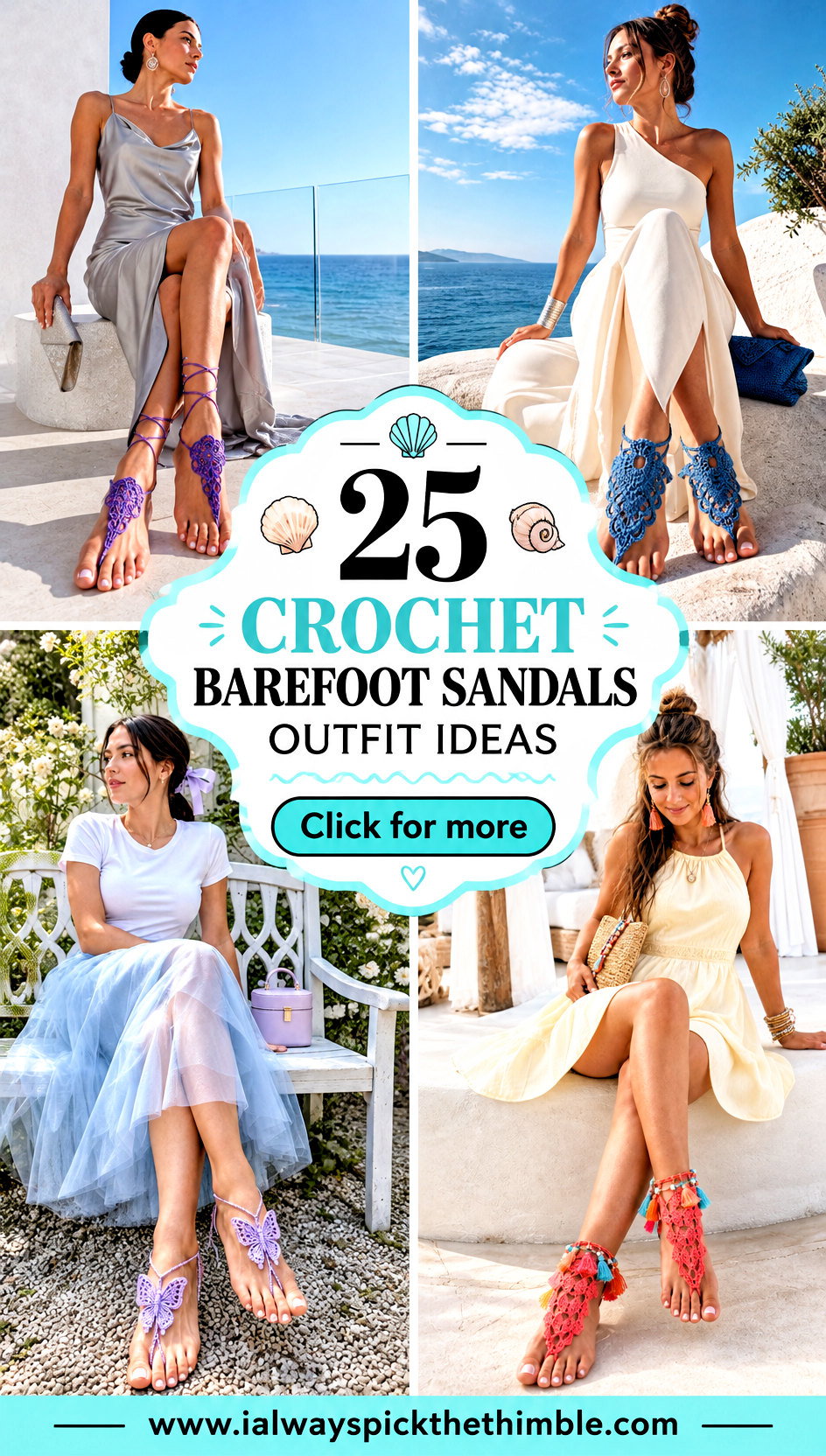 25 Crochet Barefoot Sandals Outfit Ideas for Beach Weddings - 25 Crochet Barefoot Sandals Outfit Ideas for Beach Weddings
