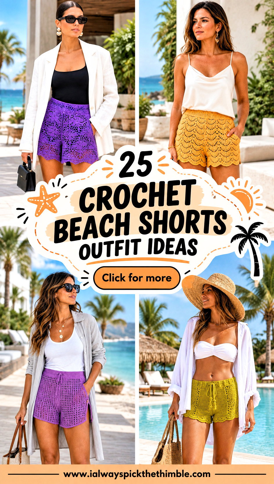 25 Crochet Beach Shorts Outfit Ideas for Laid-Back Days - 25 Crochet Beach Shorts Outfit Ideas for Laid-Back Days