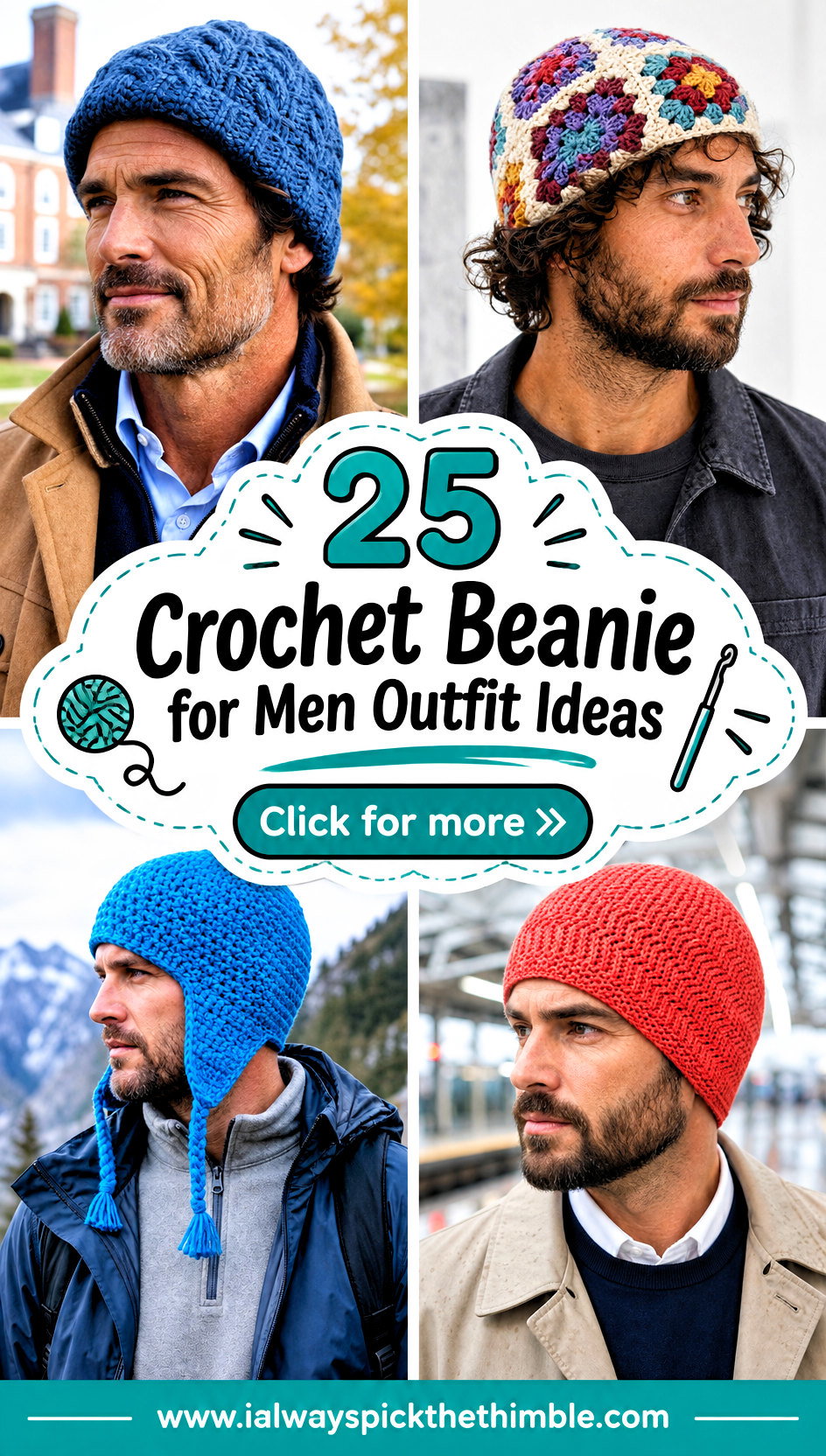 25 Crochet Beanie for Men Outfit Ideas with Casual Layers - 25 Crochet Beanie for Men Outfit Ideas with Casual Layers