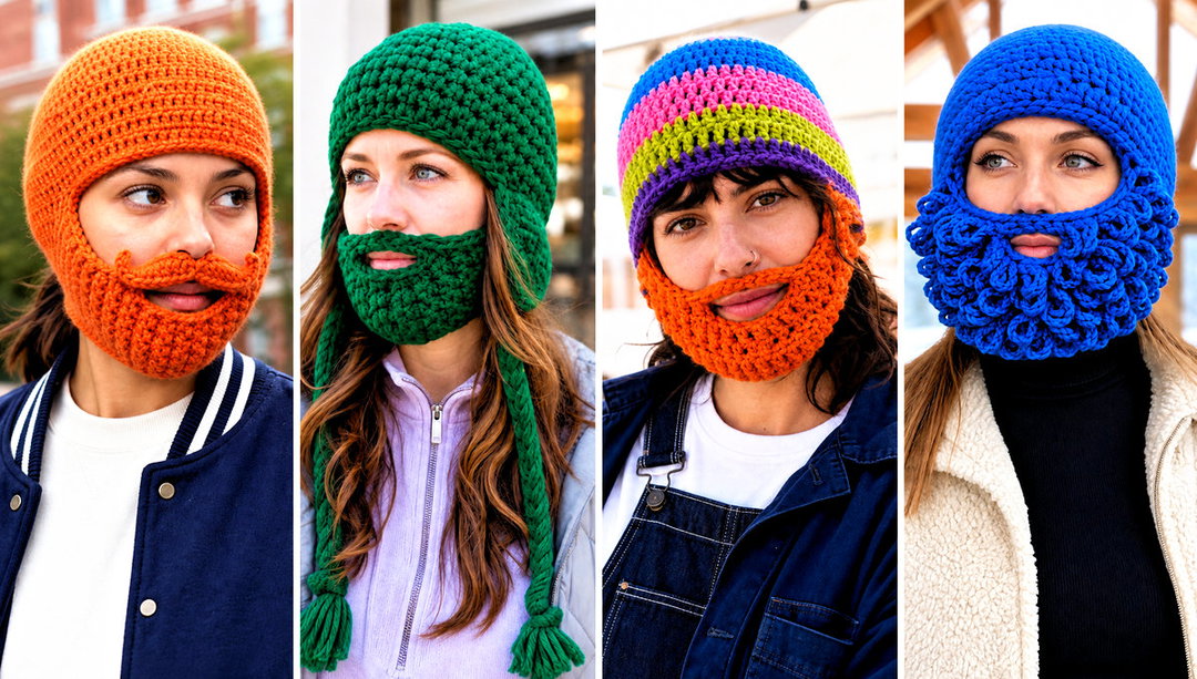 25 Crochet Beard Hat Outfit Ideas for Playful Winter Looks
