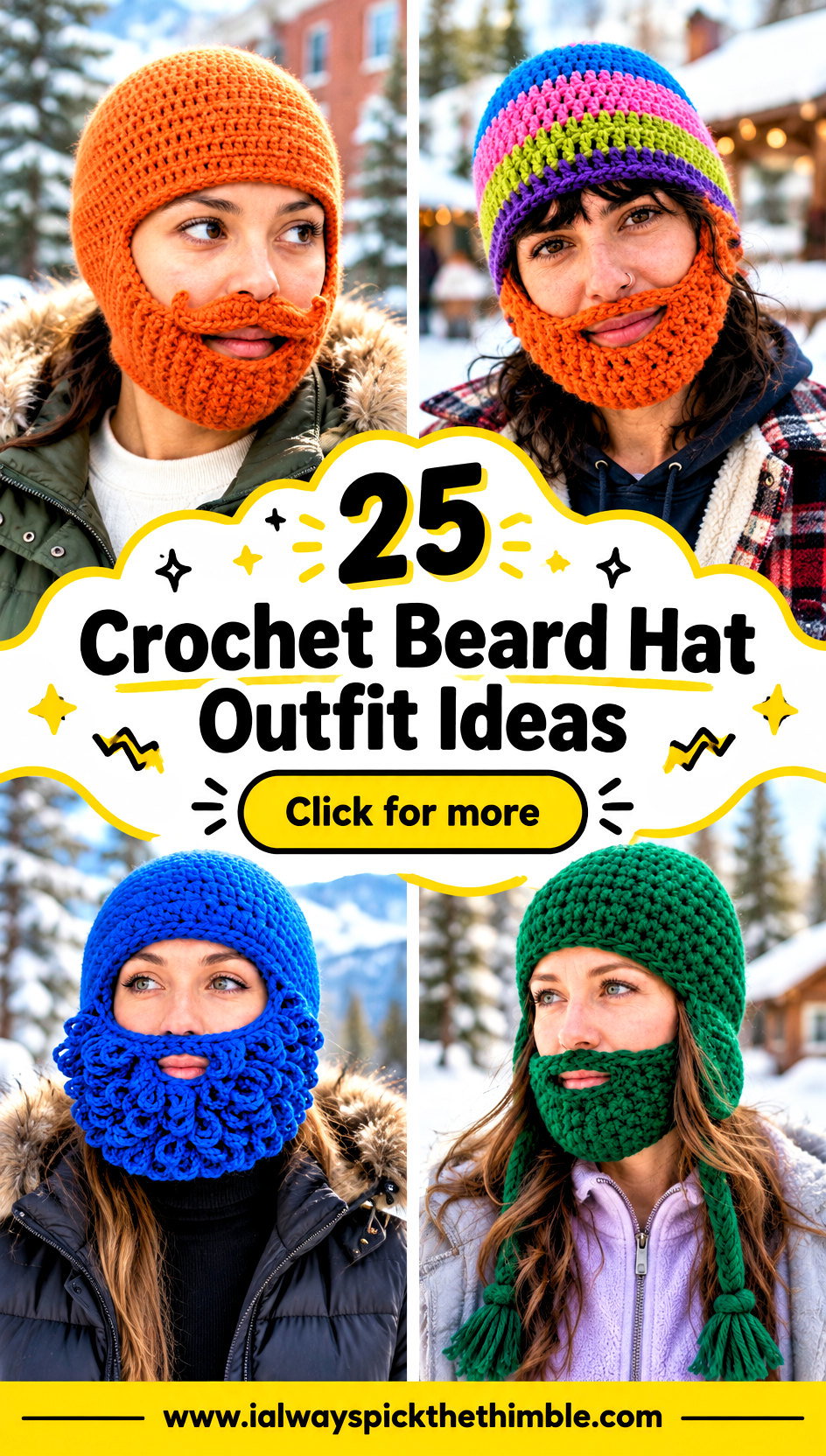 25 Crochet Beard Hat Outfit Ideas for Playful Winter Looks - 25 Crochet Beard Hat Outfit Ideas for Playful Winter Looks
