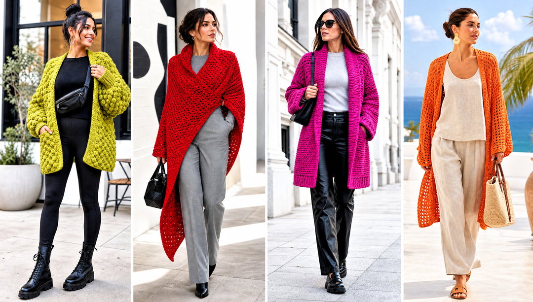 25 Crochet Blanket Cardigan Outfit Ideas for Cool Days