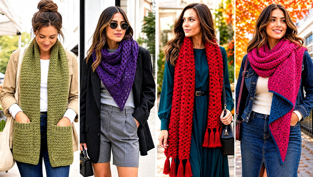 25 Crochet Blanket Scarf Outfit Ideas for Oversized Comfort