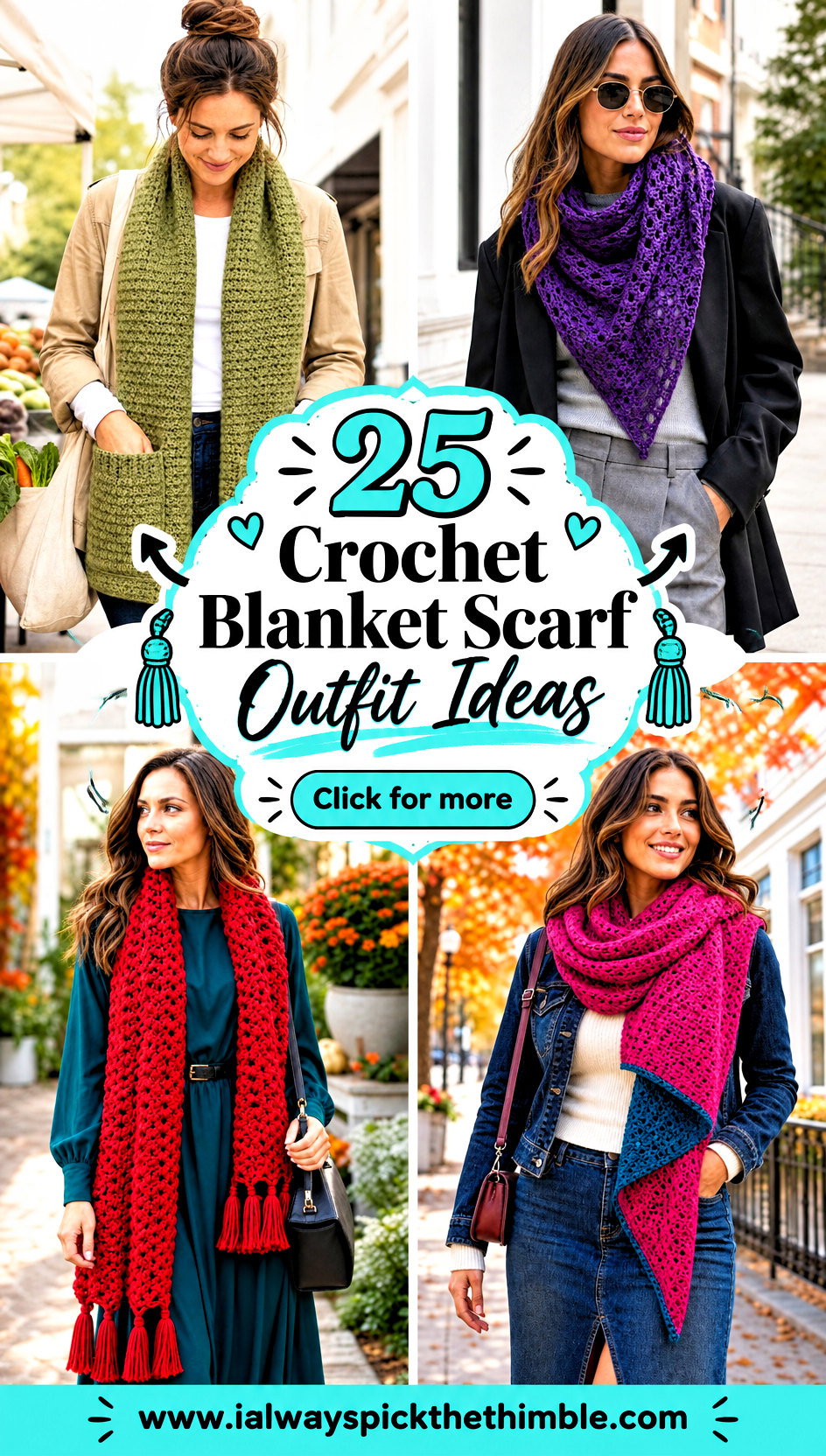 25 Crochet Blanket Scarf Outfit Ideas for Oversized Comfort - 25 Crochet Blanket Scarf Outfit Ideas for Oversized Comfort
