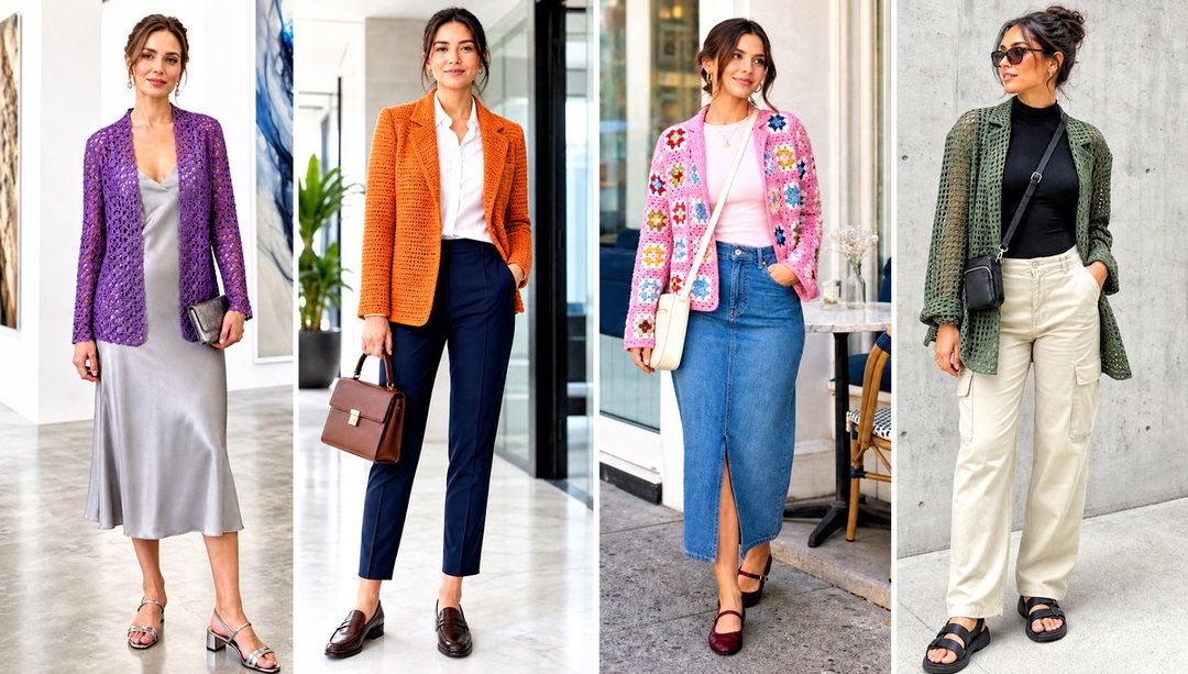 25 Crochet Blazer Outfit Ideas for Smart Casual Dressing