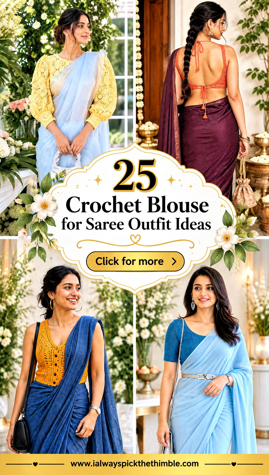 25 Crochet Blouse for Saree Outfit Ideas for Festive Days - 25 Crochet Blouse for Saree Outfit Ideas for Festive Days