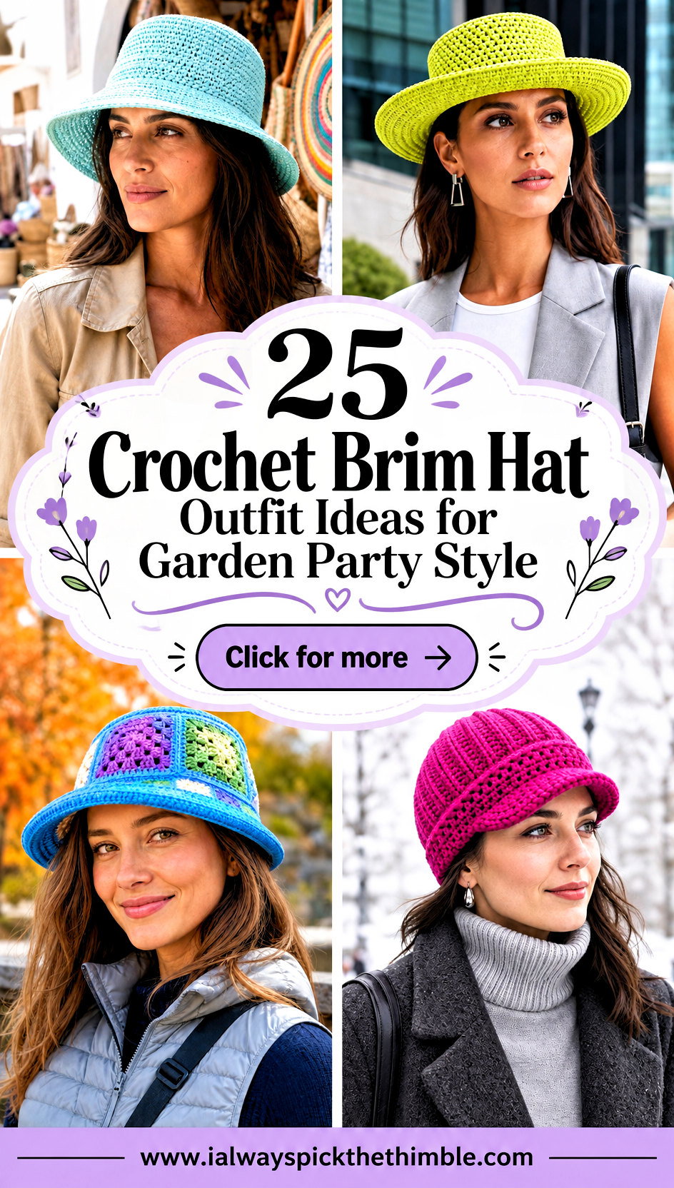 25 Crochet Brim Hat Outfit Ideas for Garden Party Style - 25 Crochet Brim Hat Outfit Ideas for Garden Party Style