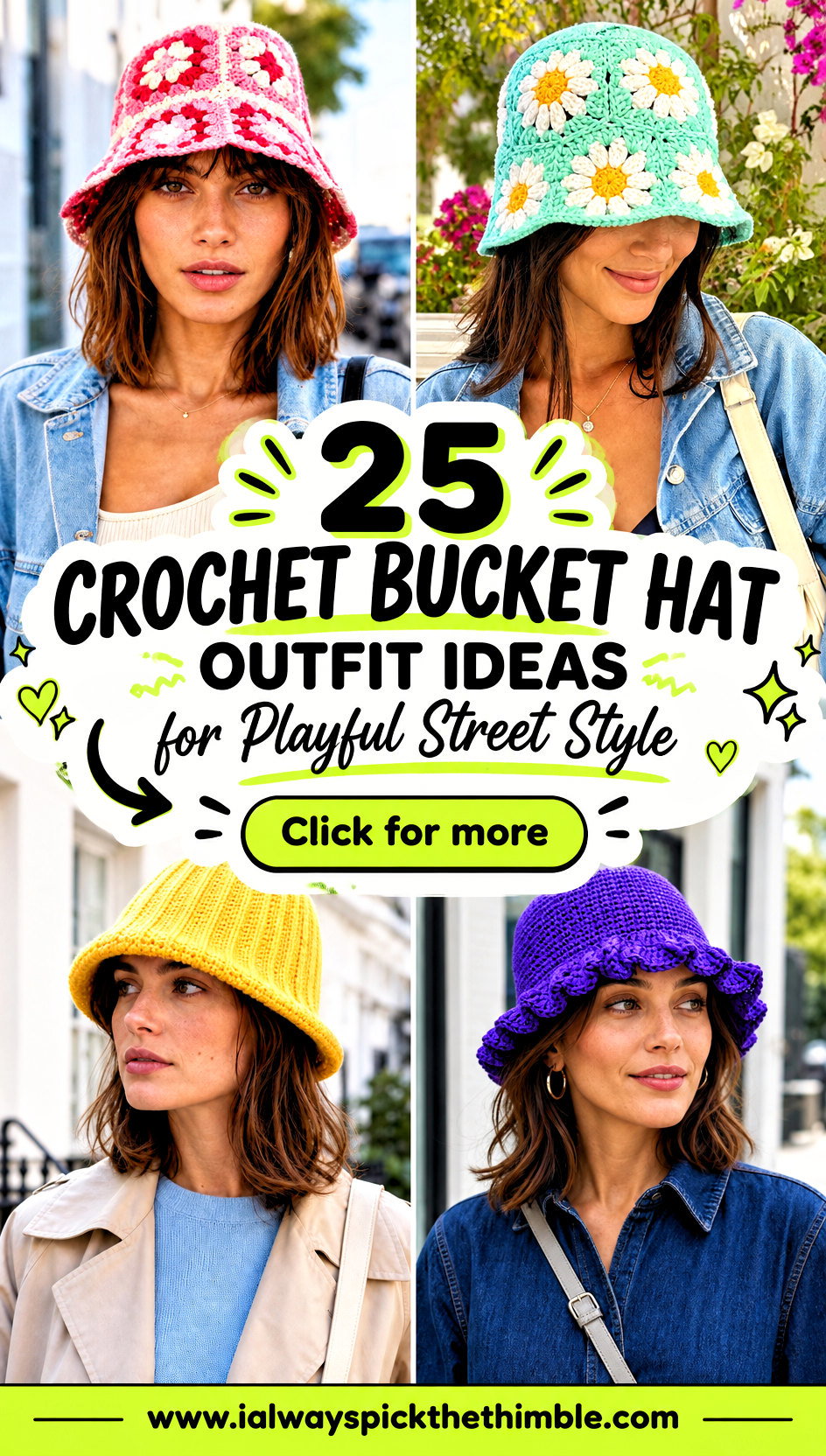 25 Crochet Bucket Hat Outfit Ideas for Playful Street Style - 25 Crochet Bucket Hat Outfit Ideas for Playful Street Style