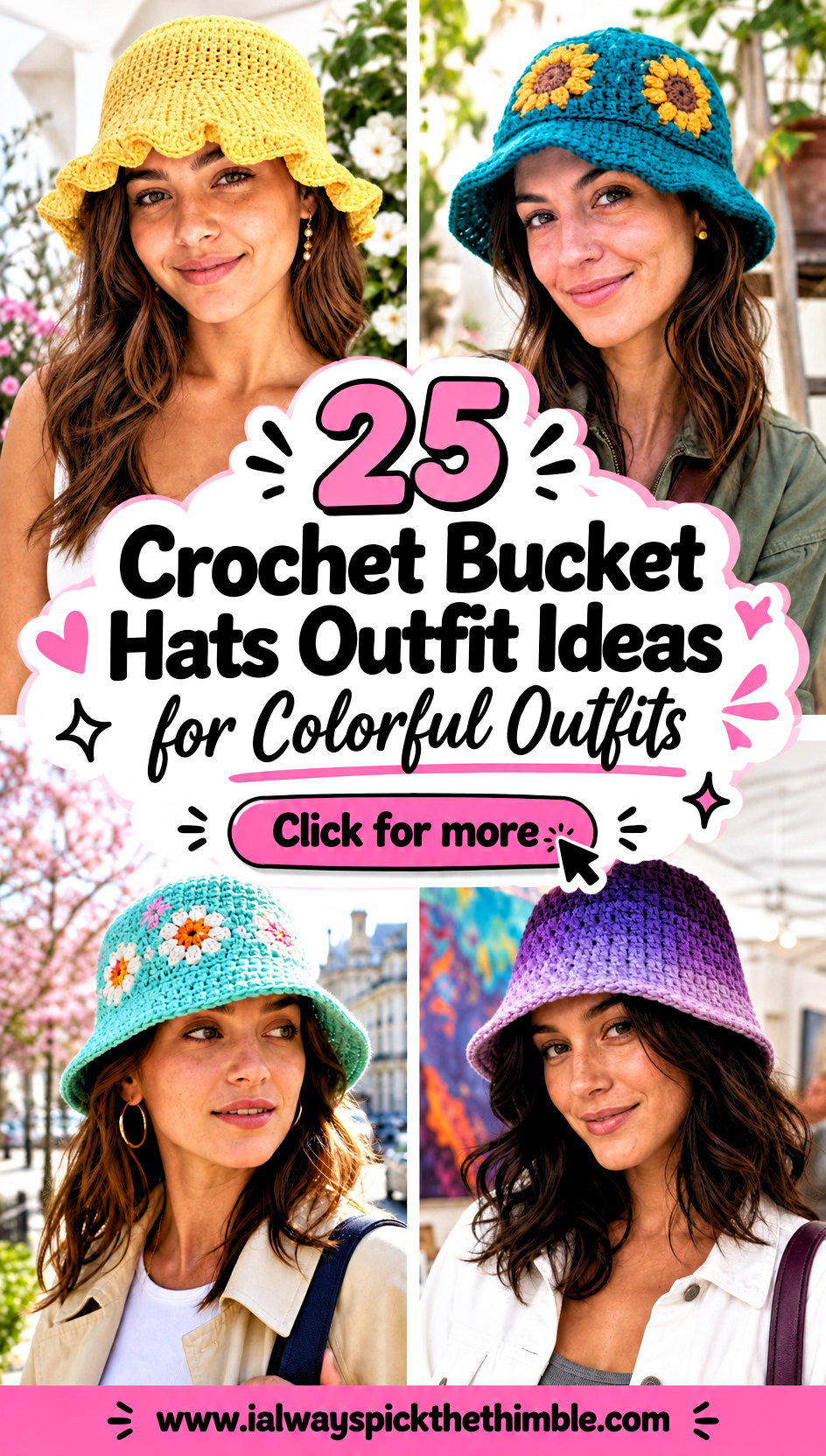 25 Crochet Bucket Hats Outfit Ideas for Colorful Outfits - 25 Crochet Bucket Hats Outfit Ideas for Colorful Outfits