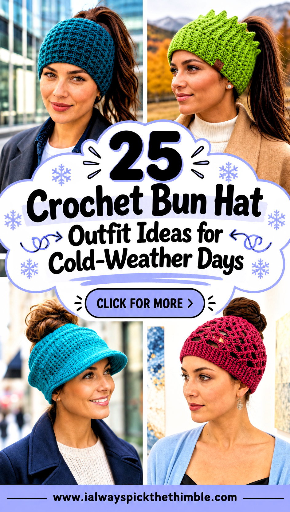 25 Crochet Bun Hat Outfit Ideas for Cold-Weather Days - 25 Crochet Bun Hat Outfit Ideas for Cold-Weather Days