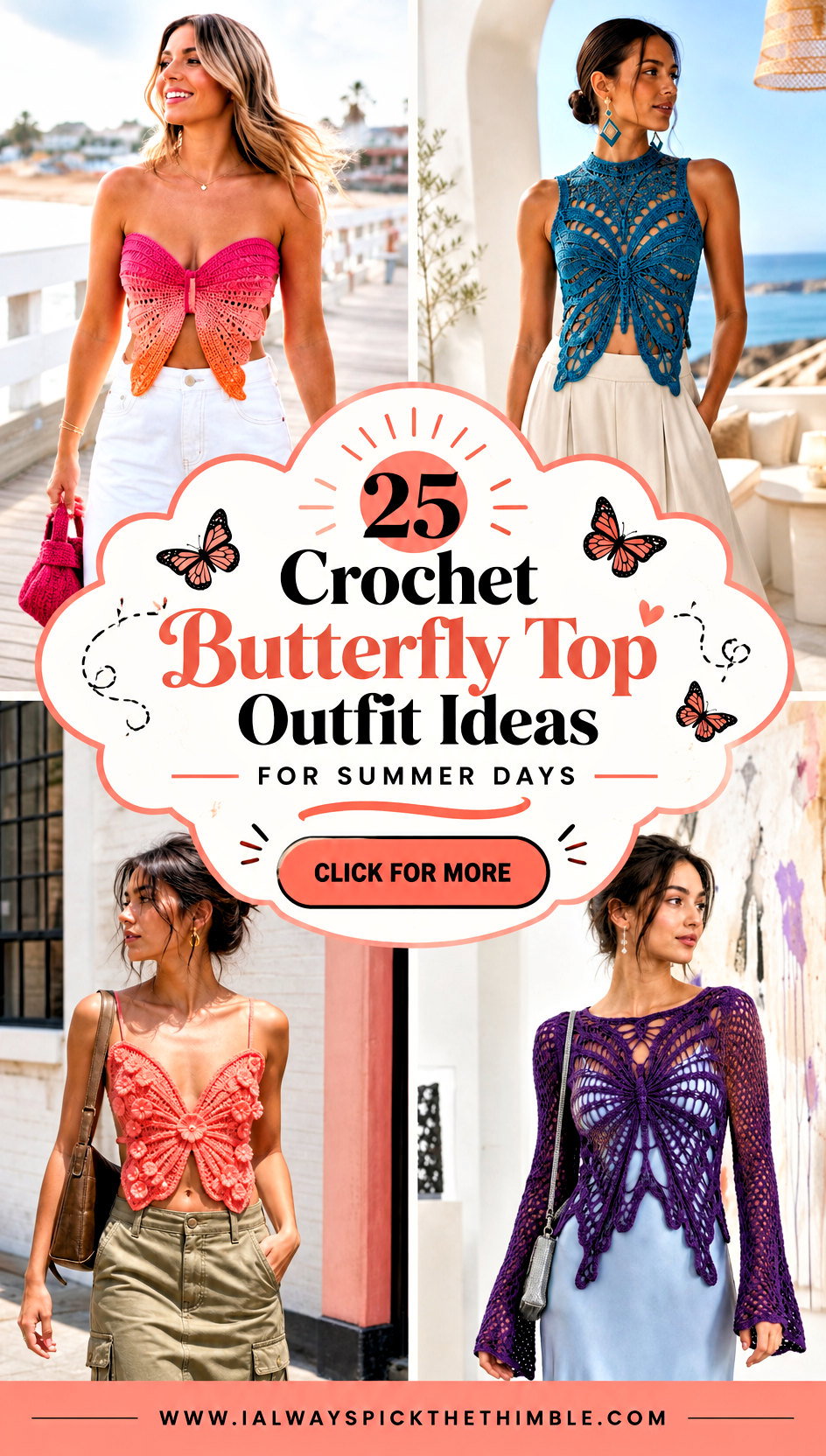 25 Crochet Butterfly Top Outfit Ideas for Summer Days - 25 Crochet Butterfly Top Outfit Ideas for Summer Days