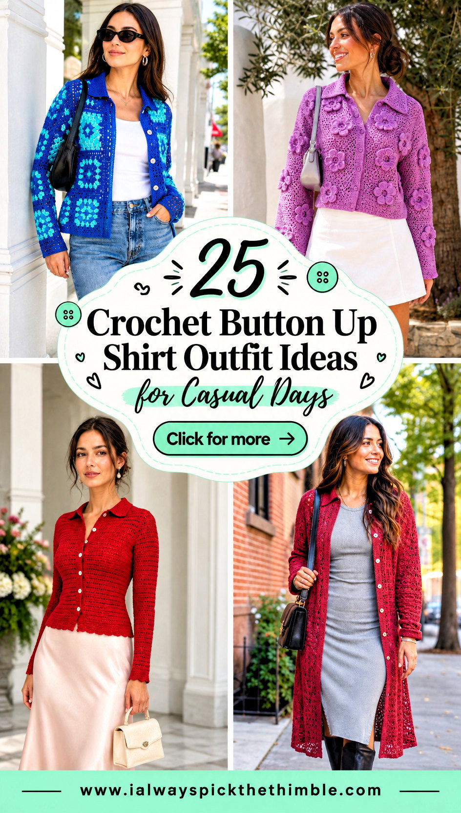 25 Crochet Button Up Shirt Outfit Ideas for Casual Days - 25 Crochet Button Up Shirt Outfit Ideas for Casual Days