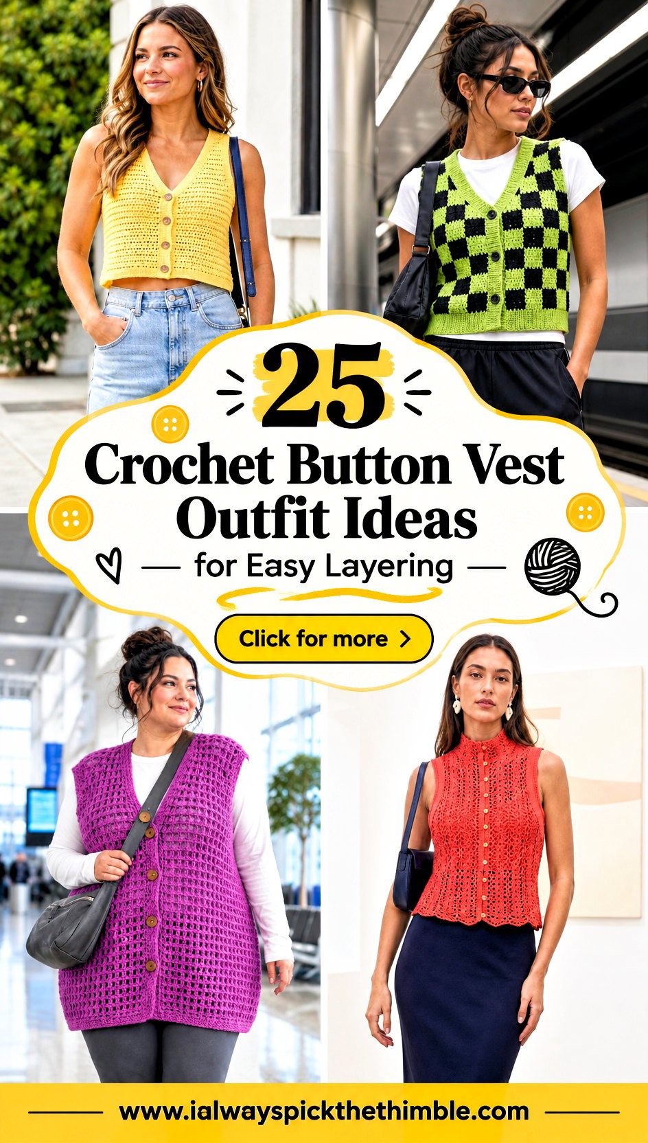 25 Crochet Button Vest Outfit Ideas for Easy Layering - 25 Crochet Button Vest Outfit Ideas for Easy Layering