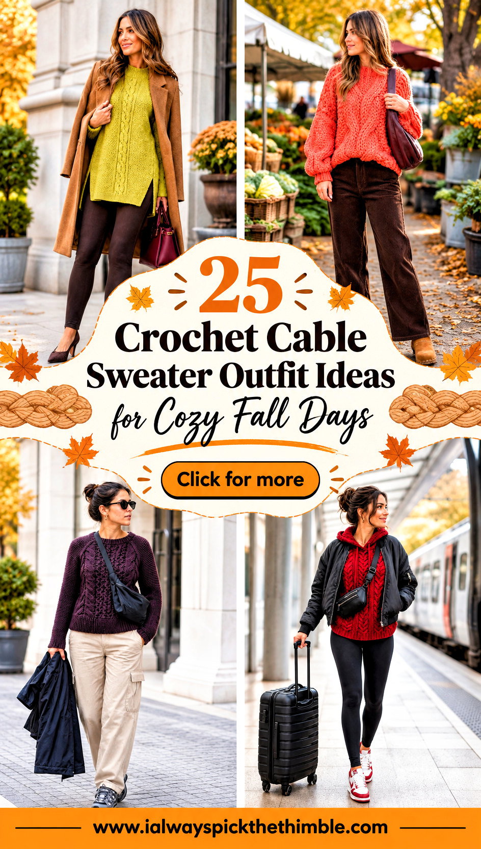 25 Crochet Cable Sweater Outfit Ideas for Cozy Fall Days - 25 Crochet Cable Sweater Outfit Ideas for Cozy Fall Days