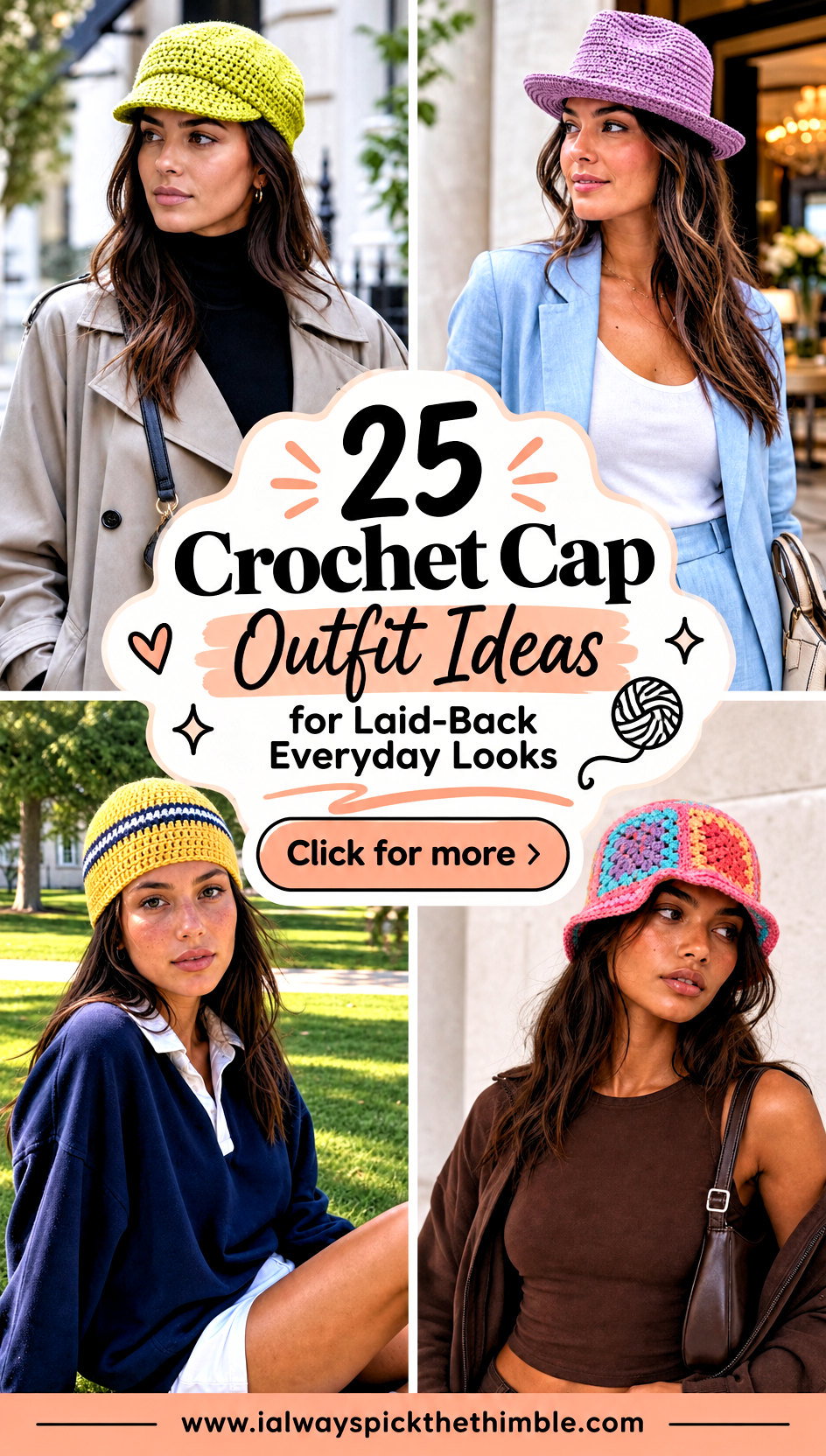 25 Crochet Cap Outfit Ideas for Laid-Back Everyday Looks - 25 Crochet Cap Outfit Ideas for Laid-Back Everyday Looks