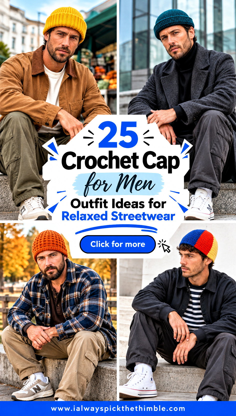 25 Crochet Cap for Men Outfit Ideas for Relaxed Streetwear - 25 Crochet Cap for Men Outfit Ideas for Relaxed Streetwear