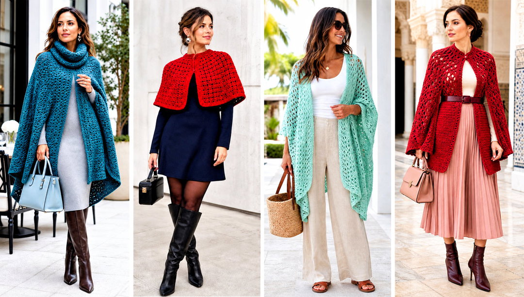 25 Crochet Cape Outfit Ideas for Elegant Cold-Weather Layers