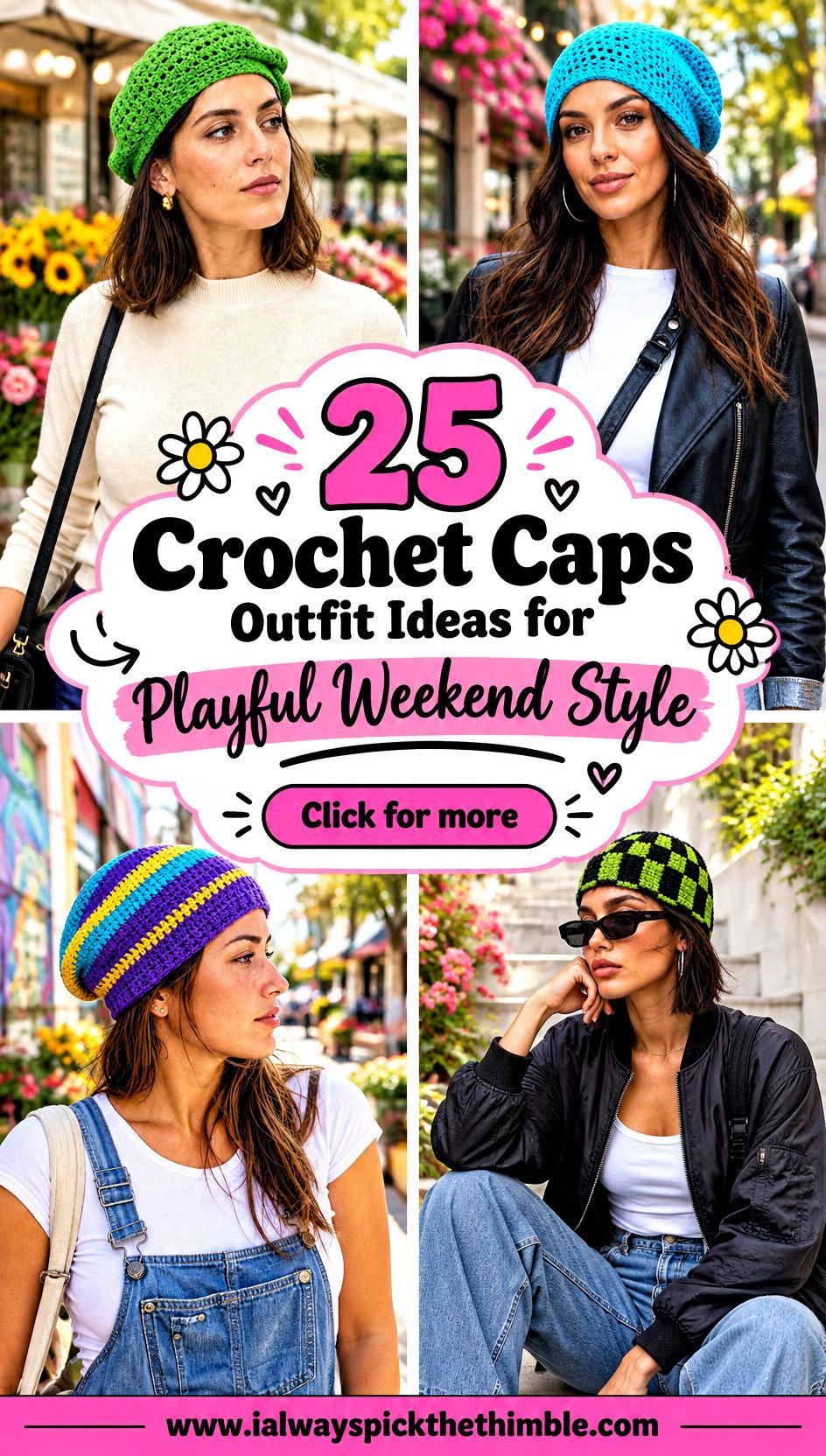 25 Crochet Caps Outfit Ideas for Playful Weekend Style - 25 Crochet Caps Outfit Ideas for Playful Weekend Style