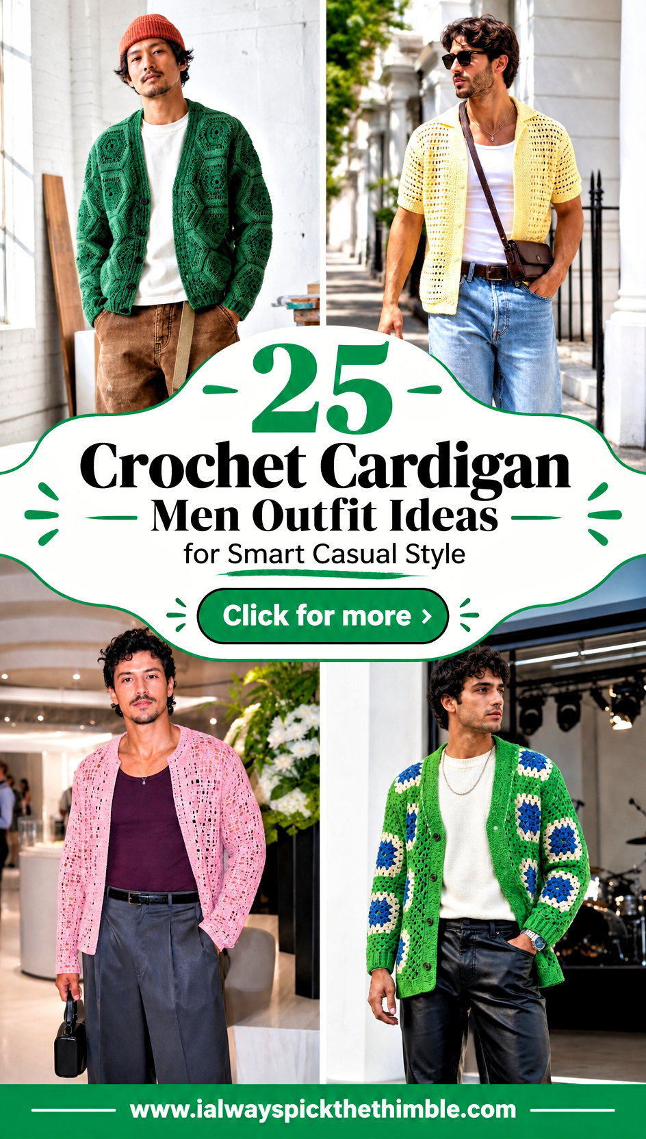 25 Crochet Cardigan Men Outfit Ideas for Smart Casual Style - 25 Crochet Cardigan Men Outfit Ideas for Smart Casual Style