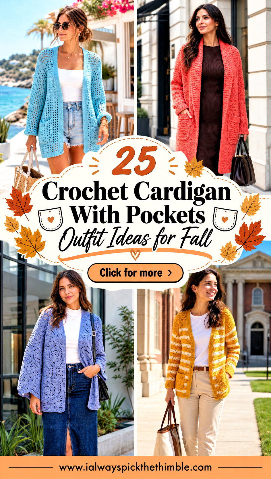 25 Crochet Cardigan With Pockets Outfit Ideas for Fall - 25 Crochet Cardigan With Pockets Outfit Ideas for Fall
