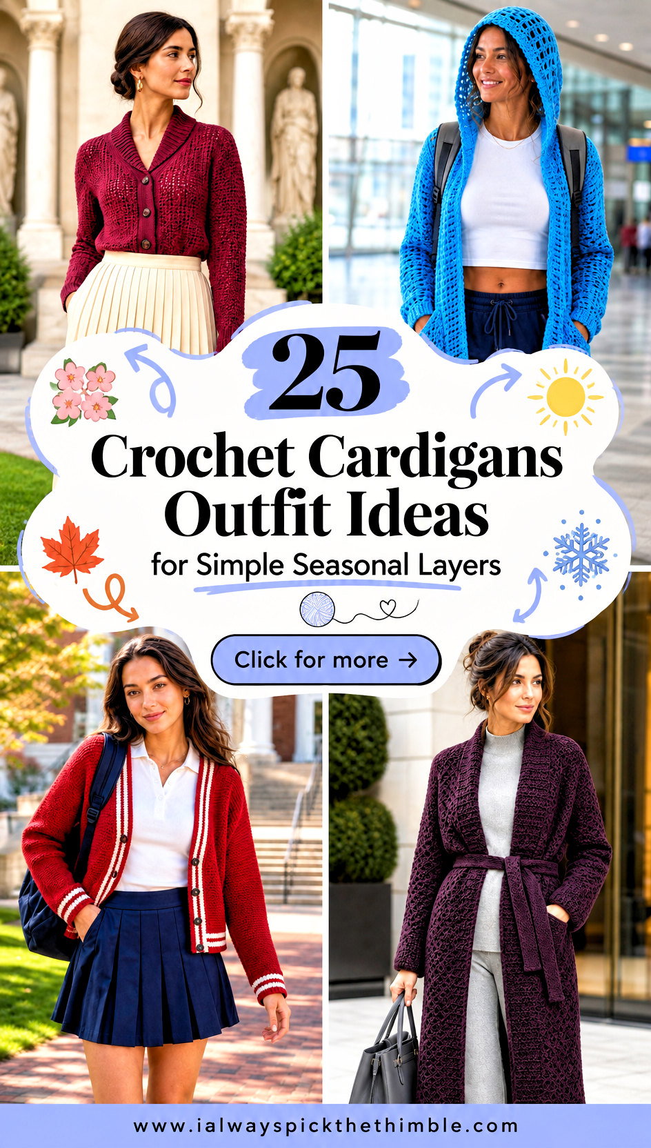 25 Crochet Cardigans Outfit Ideas for Simple Seasonal Layers - 25 Crochet Cardigans Outfit Ideas for Simple Seasonal Layers