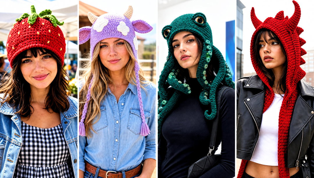 25 Crochet Character Hats Outfit Ideas for Playful Style