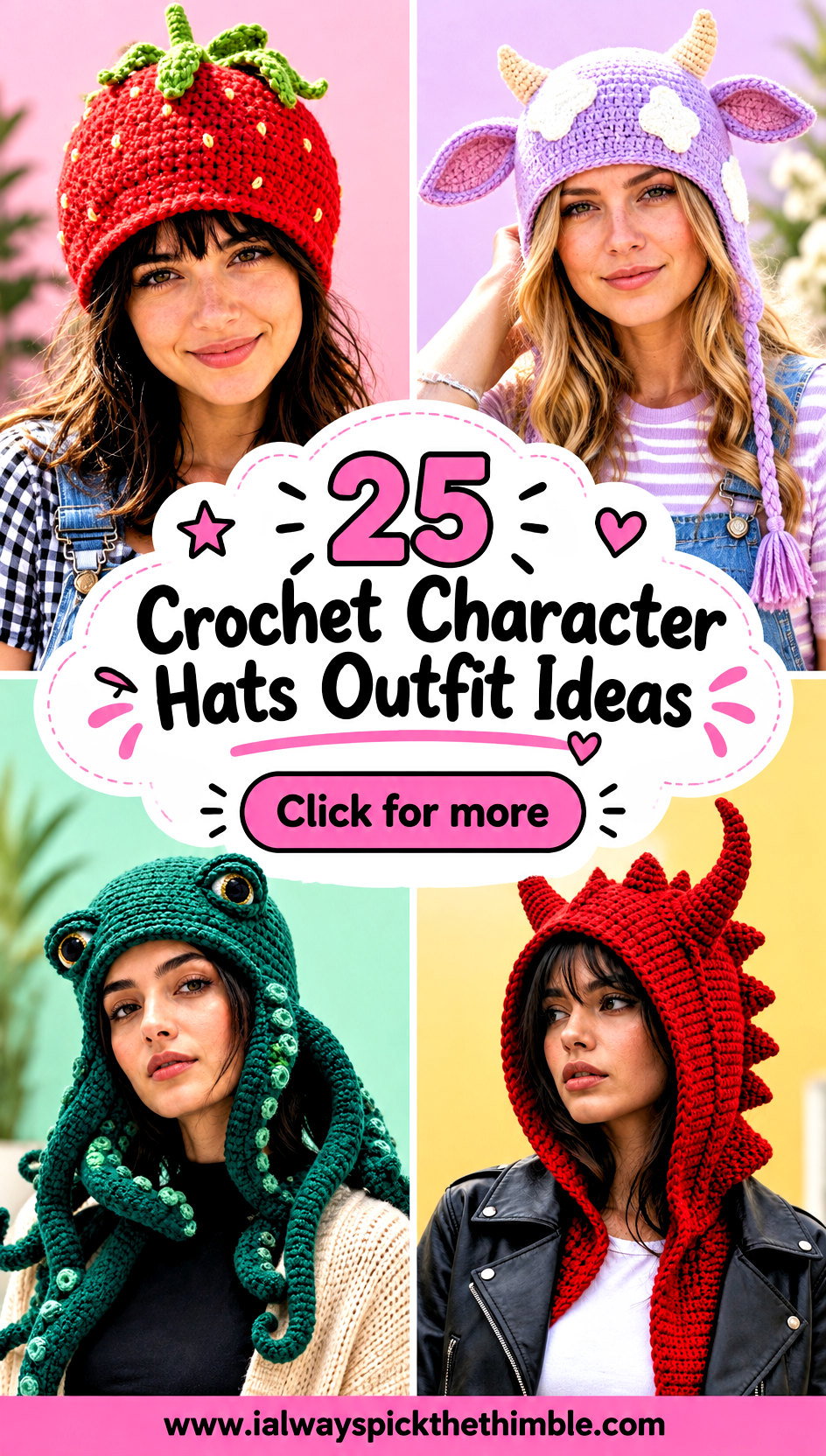 25 Crochet Character Hats Outfit Ideas for Playful Style - 25 Crochet Character Hats Outfit Ideas for Playful Style