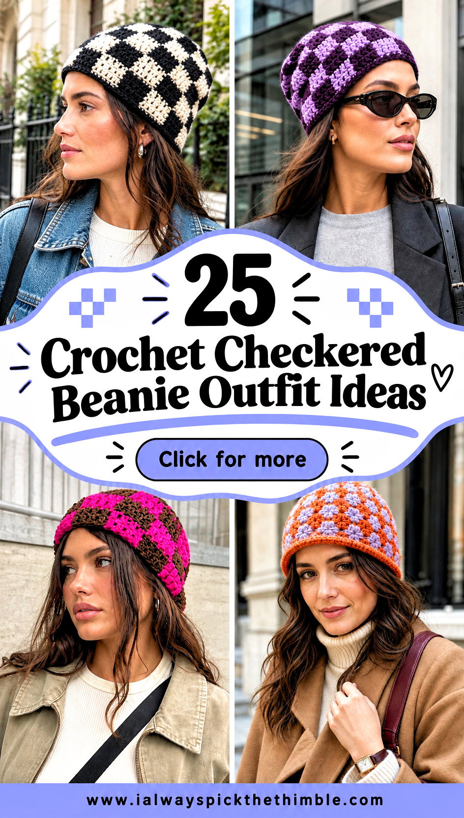 25 Crochet Checkered Beanie Outfit Ideas for Cool Days - 25 Crochet Checkered Beanie Outfit Ideas for Cool Days