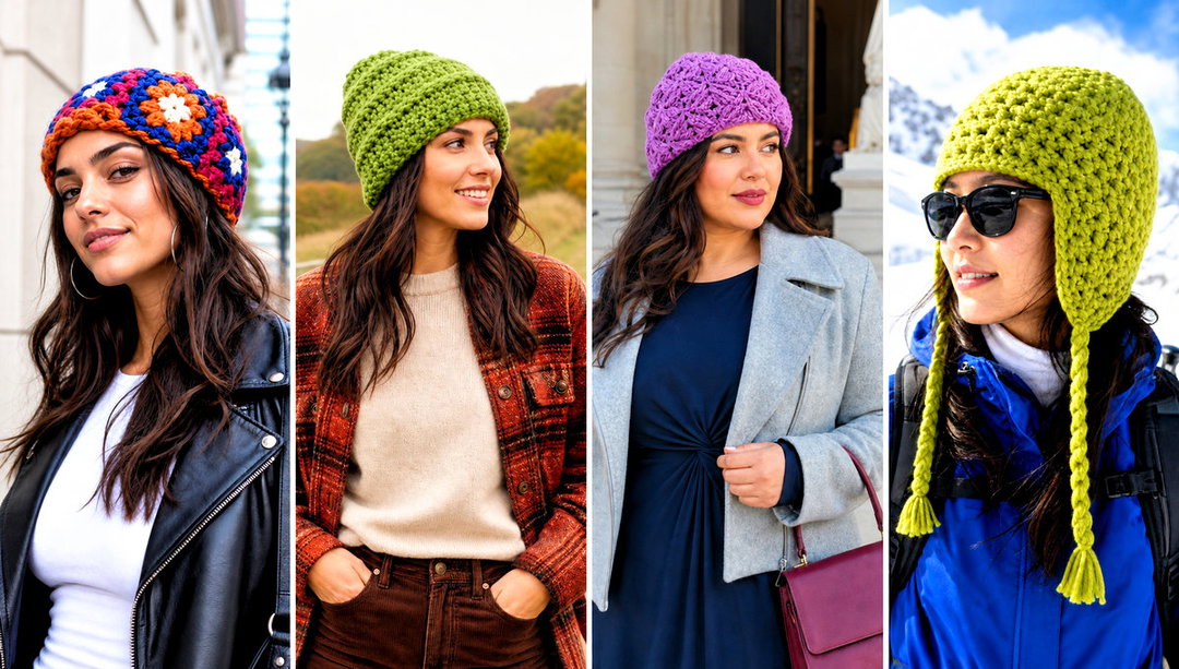 25 Crochet Chunky Beanie Outfit Ideas for Cold Weather