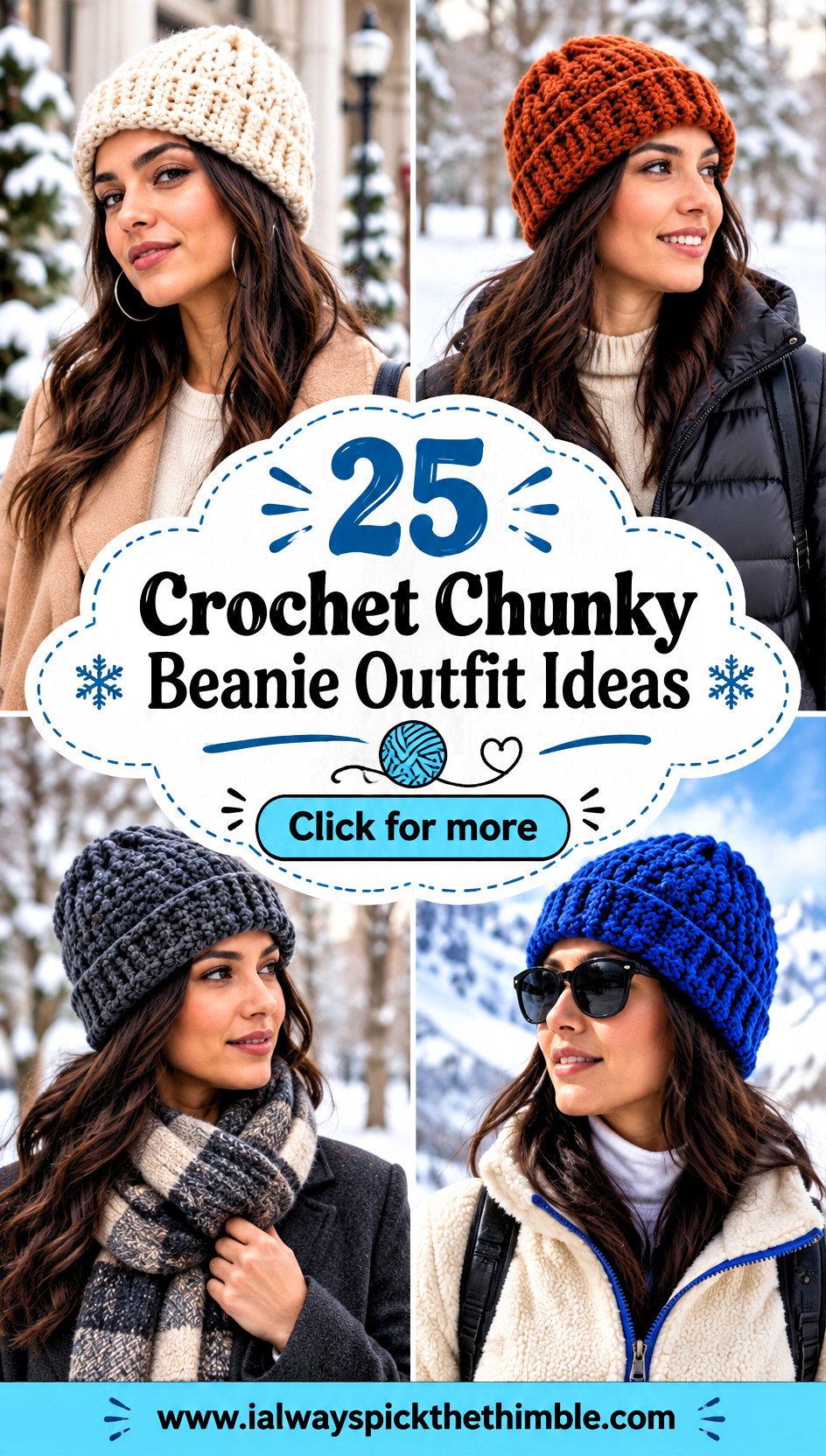 25 Crochet Chunky Beanie Outfit Ideas for Cold Weather - 25 Crochet Chunky Beanie Outfit Ideas for Cold Weather