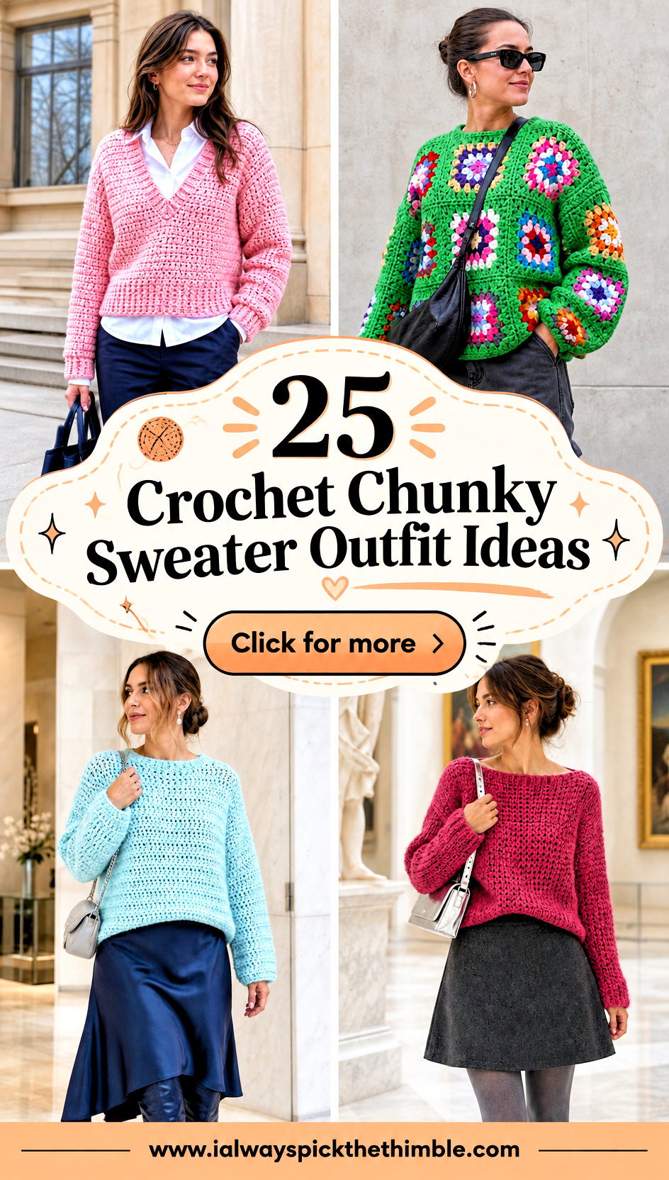 25 Crochet Chunky Sweater Outfit Ideas for Cozy Winter Days - 25 Crochet Chunky Sweater Outfit Ideas for Cozy Winter Days