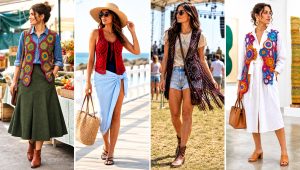 25 Crochet Circle Vest Outfit Ideas for Boho Layering