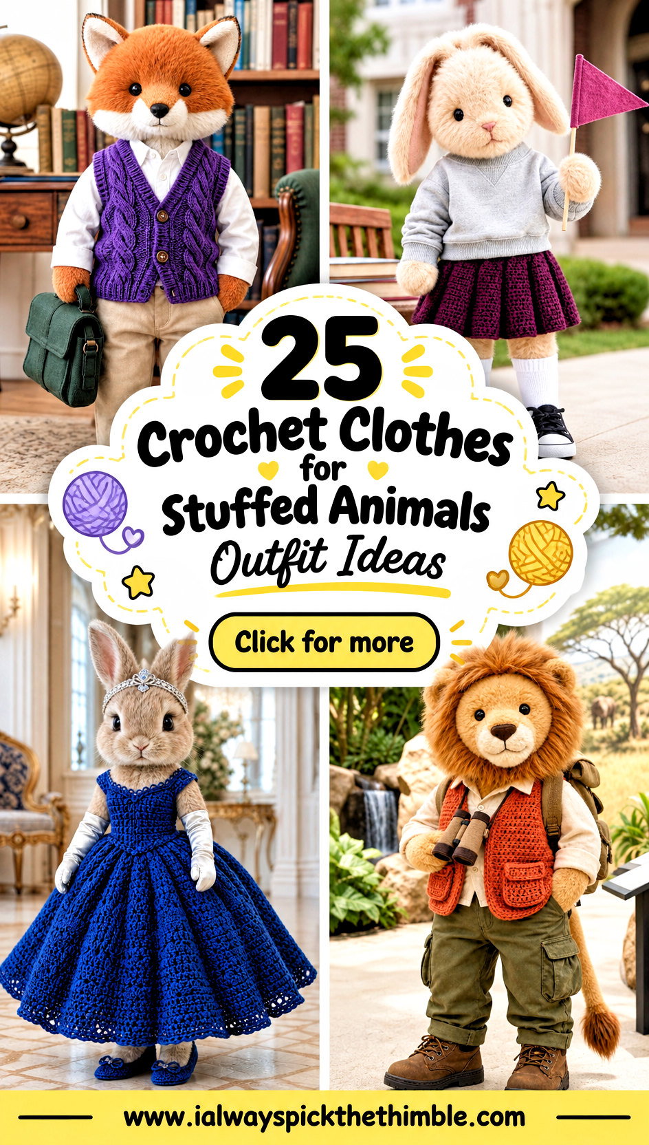 25 Crochet Clothes for Stuffed Animals Outfit Ideas - 25 Crochet Clothes for Stuffed Animals Outfit Ideas