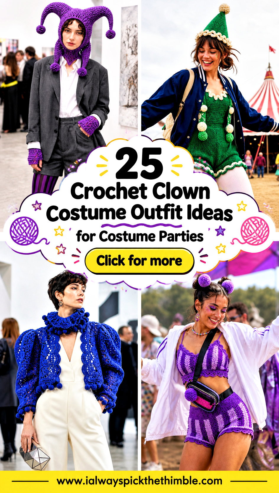 25 Crochet Clown Costume Outfit Ideas for Costume Parties - 25 Crochet Clown Costume Outfit Ideas for Costume Parties