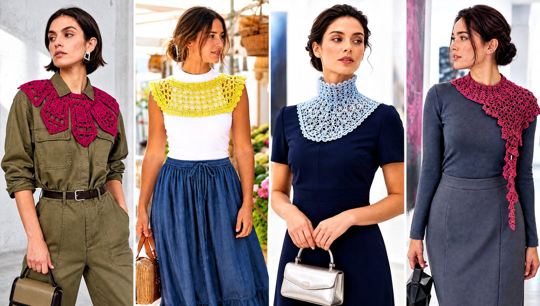 25 Crochet Collars Outfit Ideas for Charming Everyday Looks