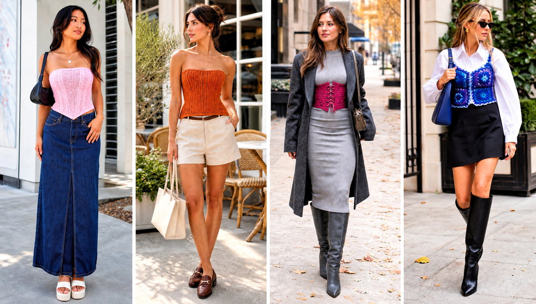 25 Crochet Corset Top Outfit Ideas for Date Night Looks
